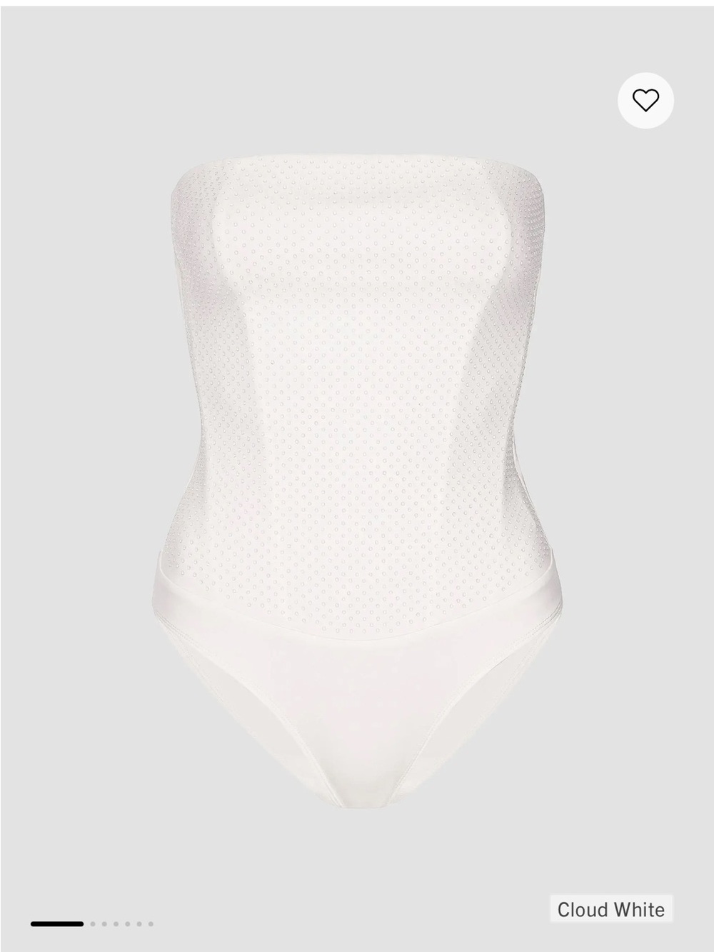 Good American Cloud White Strapless Bodysuit